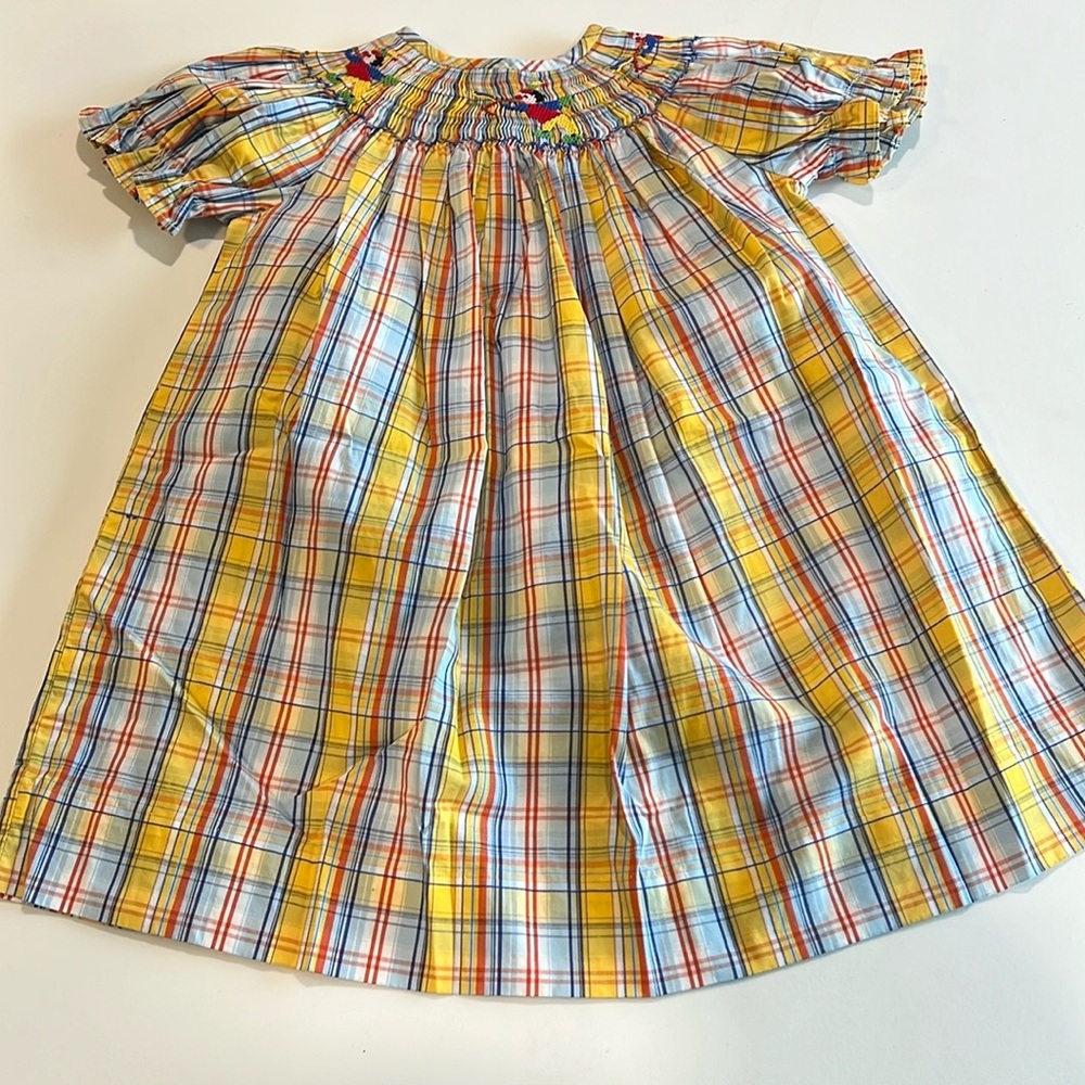 Collection Bebe - smocked dress,‎ vintage plaid dress